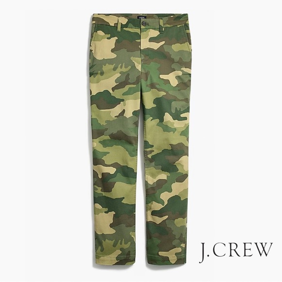 J. Crew Factory Camo High Rise Girlfriend Chino - Picture 1 of 12